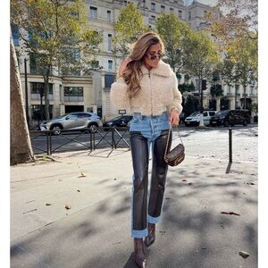 Mango Fur Effect Bomber Sherpa